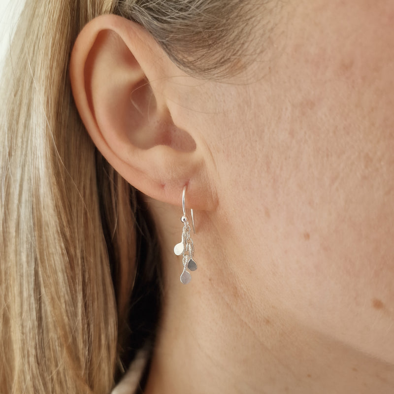 Silver Confetti Drop Earrings