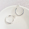 Sale Silver Cylindrical Hoop Earrings