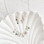 Silver & Pearl Confetti Drop Earrings