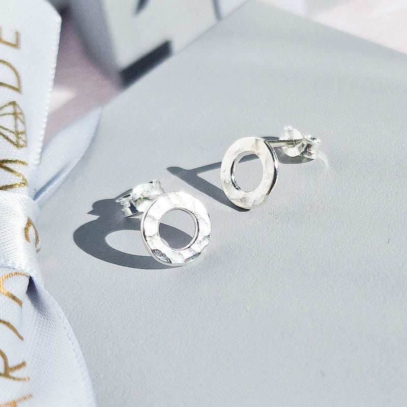 Hammered Circle Studs