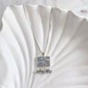 Rectangular Silver Bead Necklace