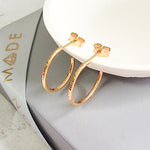 Sale Gold Vermeil Line Hammered Hoops