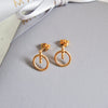 Yellow Gold Vermeil Circle Bar Stud Earrings