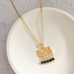Rectangle Gold Vermeil Beaded Necklace