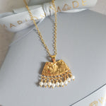 Gold Vermeil Arc Pearl Necklace