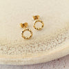 Sale Gold Vermeil Faceted Circle Studs