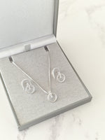 Circle Bar Pendant & Stud Set