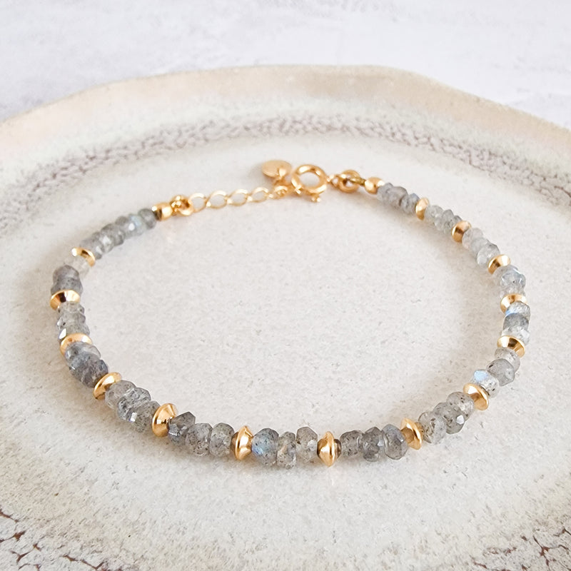 Sale Faceted Beaded Gold Bracelets