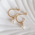 Sale Pearl Gold Vermeil Hoop Earrings