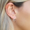 Yellow Gold Vermeil Circle Bar Stud Earrings