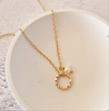 Sale Tiny Gold Vermeil Circle and Pearl Pendant