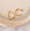 Sale Gold Chunky Faceted Hoop Earrings