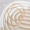 Gold Hammered Wave Hoop Earrings