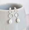 Sale Silver & Pearl Dotty Drop Earrings