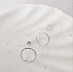 Sale Silver Hammered Circle Studs