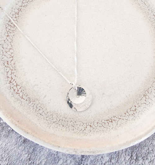 Sale Personalised Hammered Disc Necklace