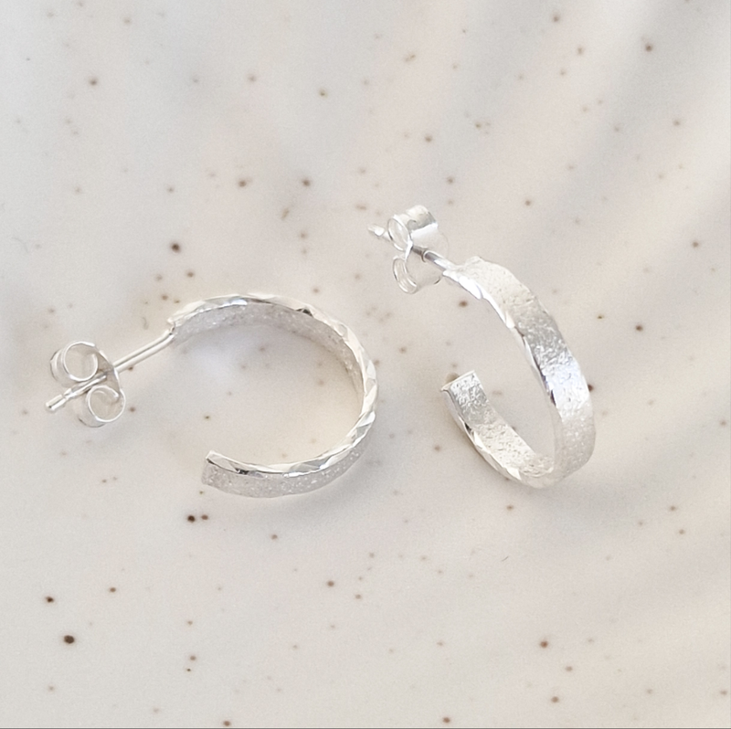 Sale Faceted Hoop Earrings