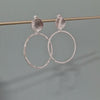 Hammered Disc Stud & Circle Drop Earrings