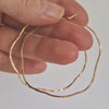 Gold Hammered Wave Hoop Earrings