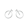 Large Circle Bar Stud Earrings