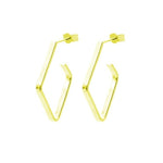 Gold Vermeil Diamond Shape Hoop Earrings