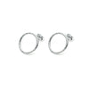 Sale Silver Hammered Circle Studs