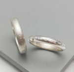 Sale Linear Textured Silver Rings