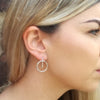 Large Circle Bar Stud Earrings