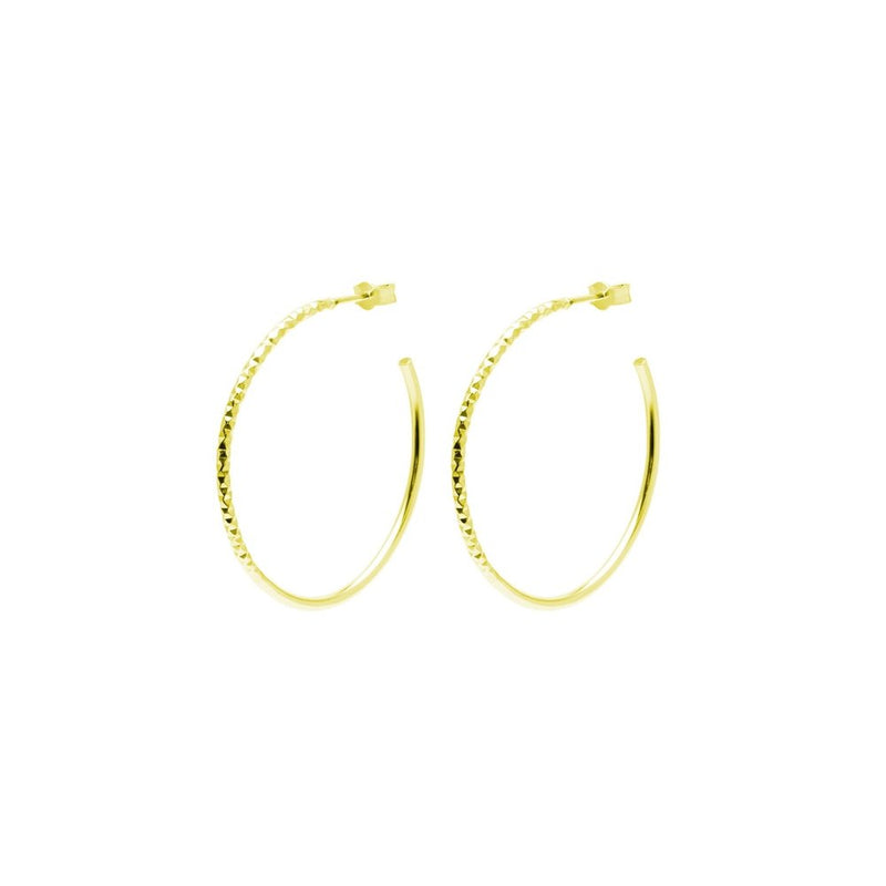 Sale Yellow Gold Mixed Texture Hoop Earrings