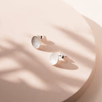Oval Disc Sands Stud Earrings