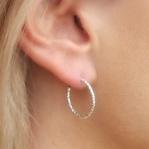 Faceted Hoop Earrings