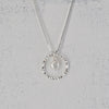 Faceted Silver Circle and Pearl Pendant