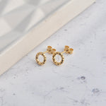 Yellow Gold Vermeil Faceted Circle Studs