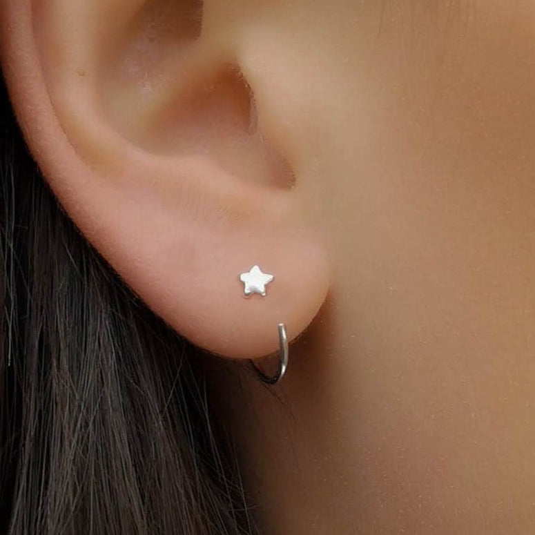 Huggie Star Hoop Earrings
