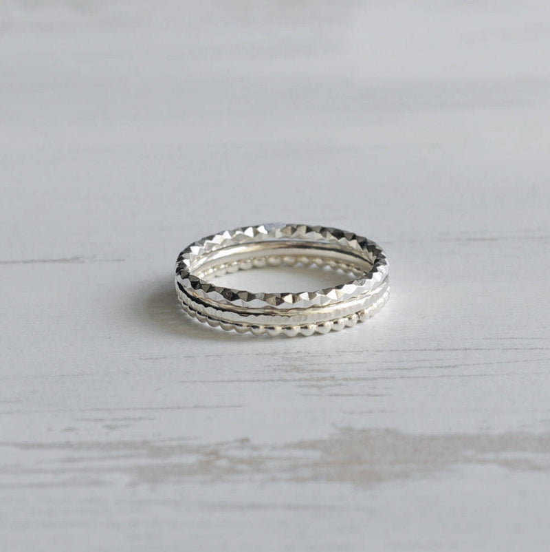 Sale Textured Stacking Rings