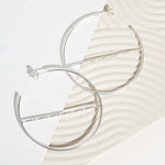 Faceted Bar Geometric Hoop Earrings